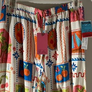 Rose & Olive Multicolor Fruit and Floral Pants